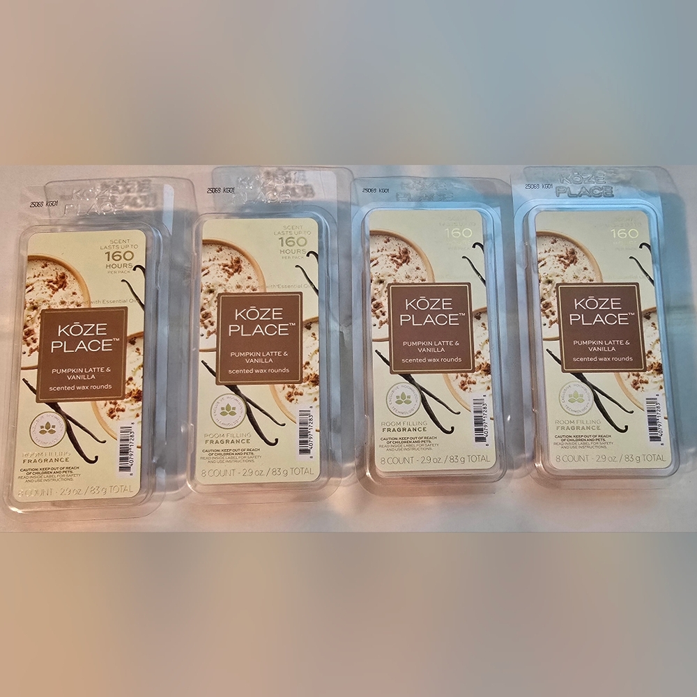 4 Packs Wax Rounds Köze Place Pumpkin Latte & Vanilla Scented